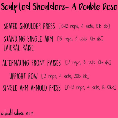 Sculpted Shoulder Workout - a shoulder workout that will get you those capped shoulders that look great in tank tops! | adoubledose.com