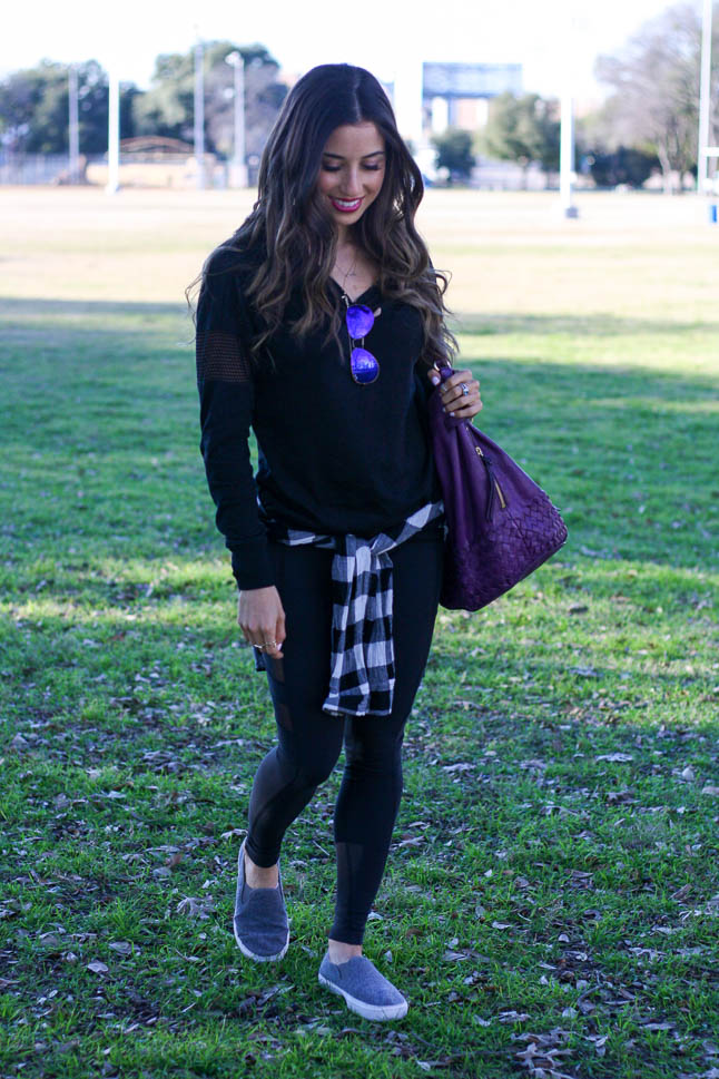 Pop Of Purple - an easy athleisure look with a pop of purple | adoubledose.com