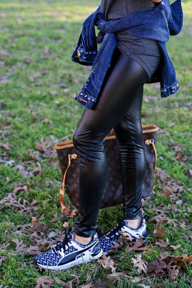 Easy Athleisure with Faux Leather Leggings | adoubledose.com