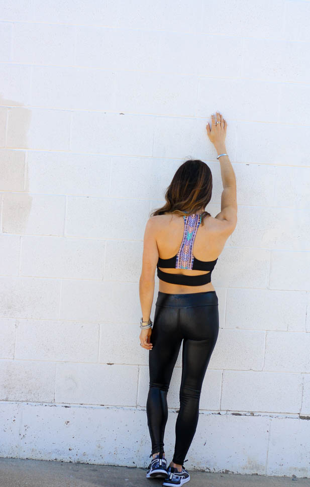 Crop Top- The cutest aztec printed crop top paired with liquid leggings for a fun athleisure look | adoubledose.com