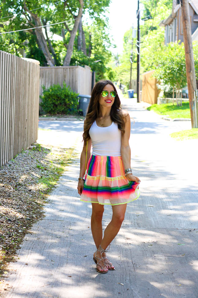 Striped Summer Skirt - the cutest summer skirt under $50 that is so versatile and fun! | adoubledose.com