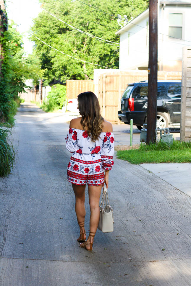 Floral Off The Shoulder Romper | adoubledose.com