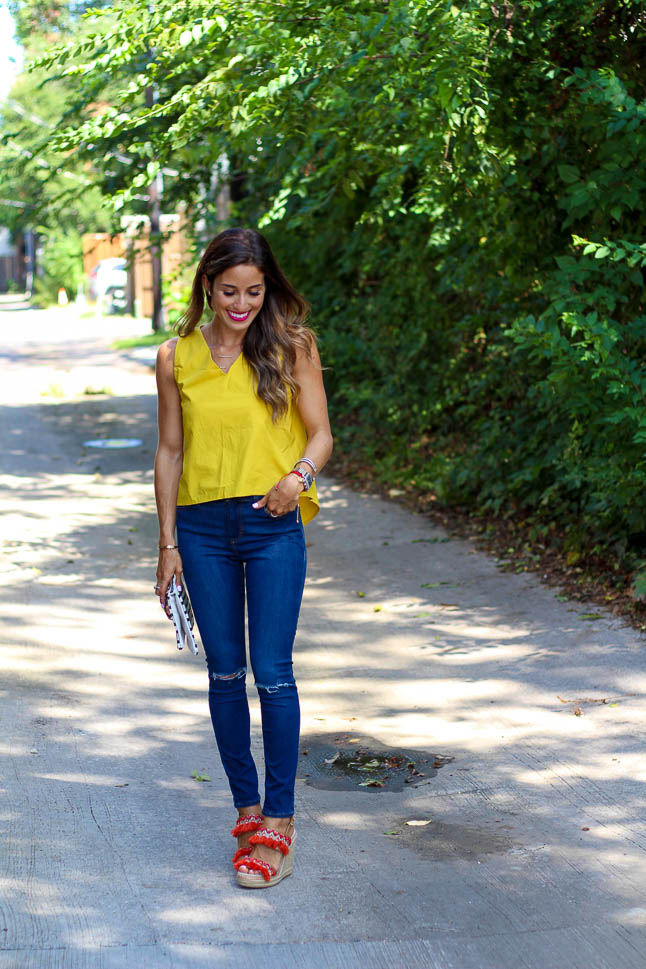 Yellow Bow Top | adoubledose.com