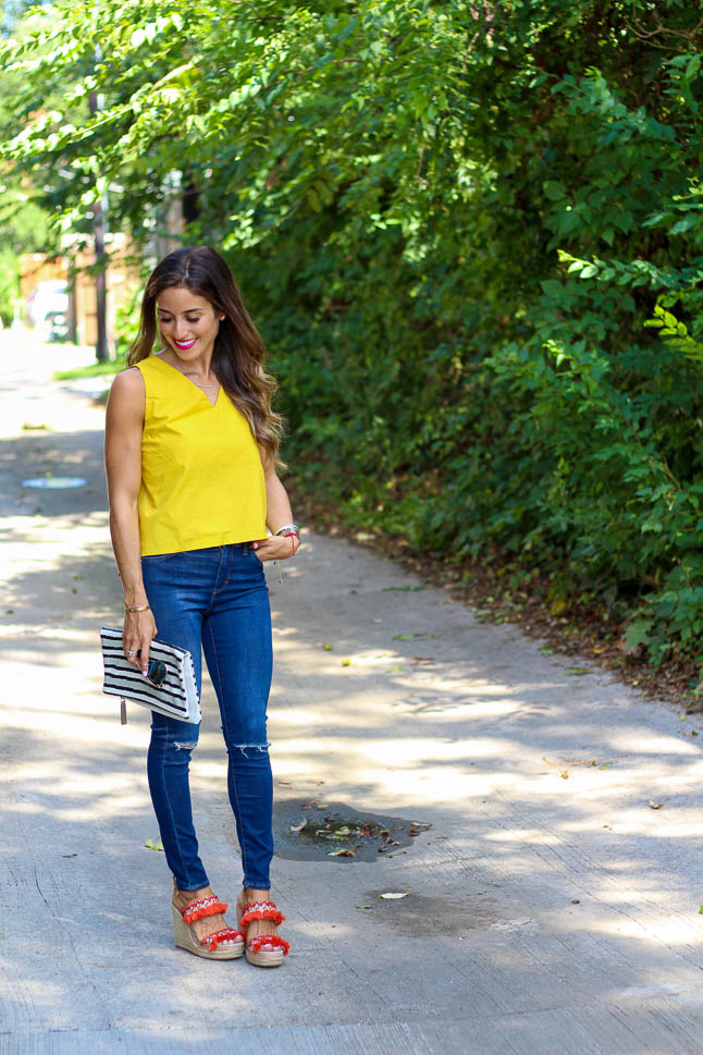 Yellow Bow Top | adoubledose.com