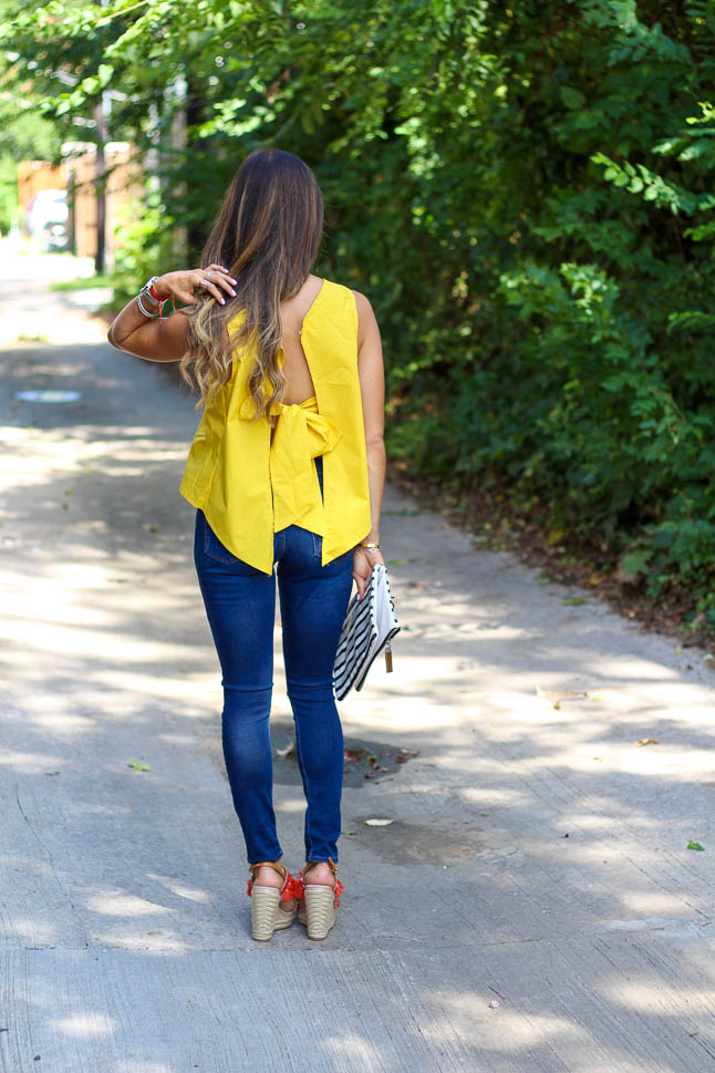 Yellow Bow Top | adoubledose.com