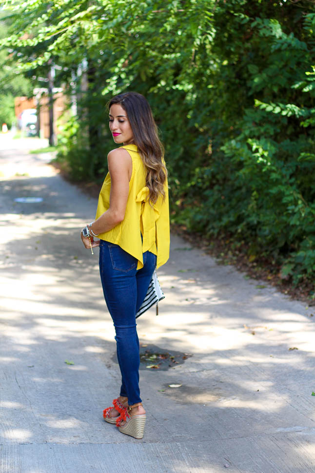 Yellow Bow Top | adoubledose.com