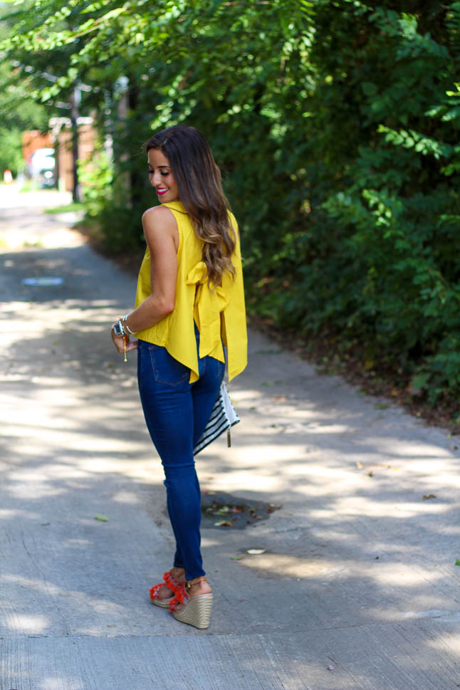 Yellow Bow Top | adoubledose.com