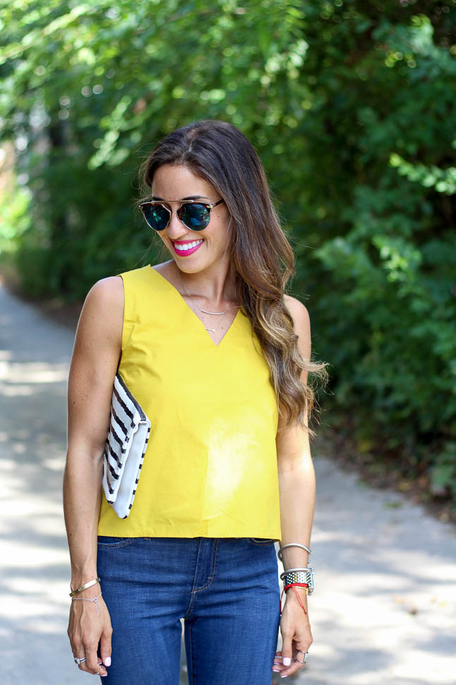 Yellow Bow Top | adoubledose.com