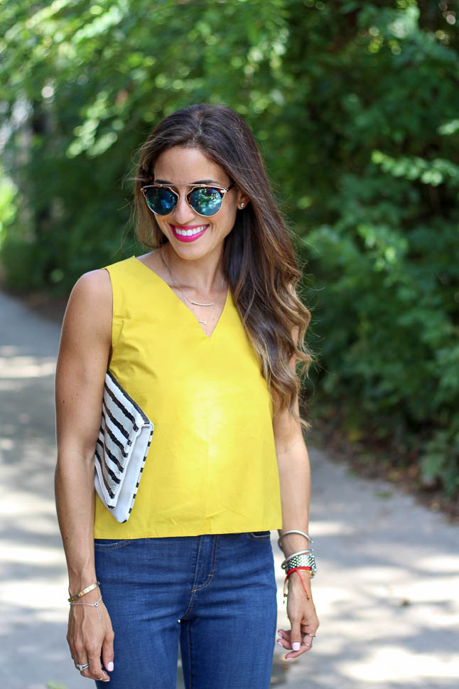 Yellow Bow Top | adoubledose.com