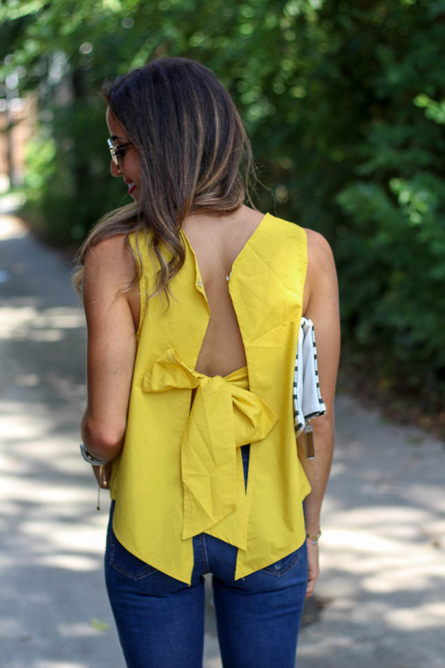 Yellow Bow Top | adoubledose.com