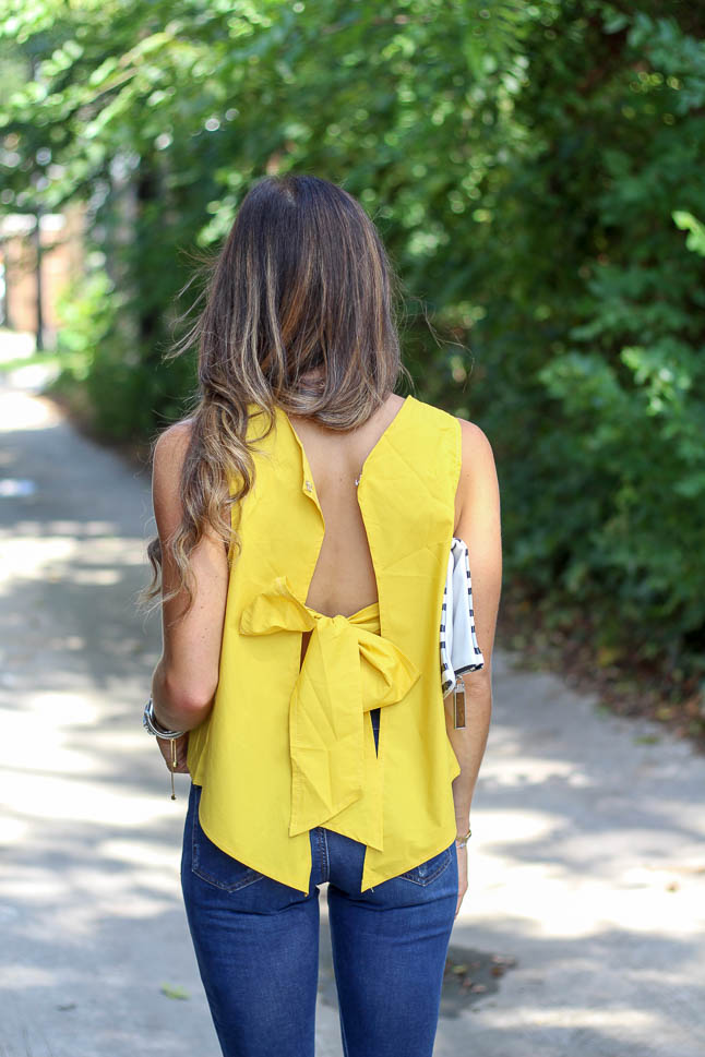Yellow Bow Top | adoubledose.com