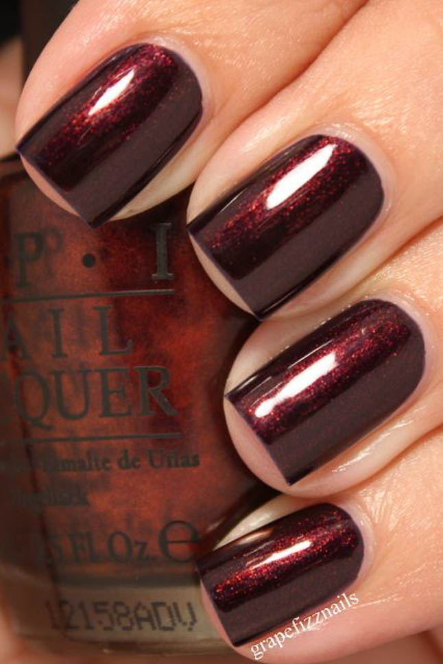 opi nail polish dark red