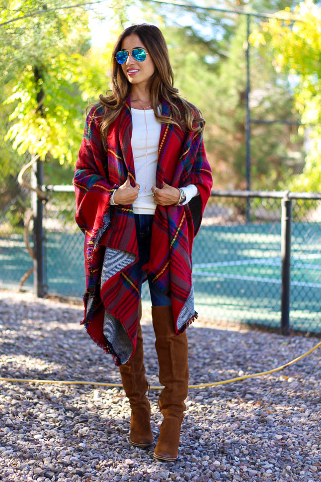 Plaid Reversible Cape | adoubledose.com