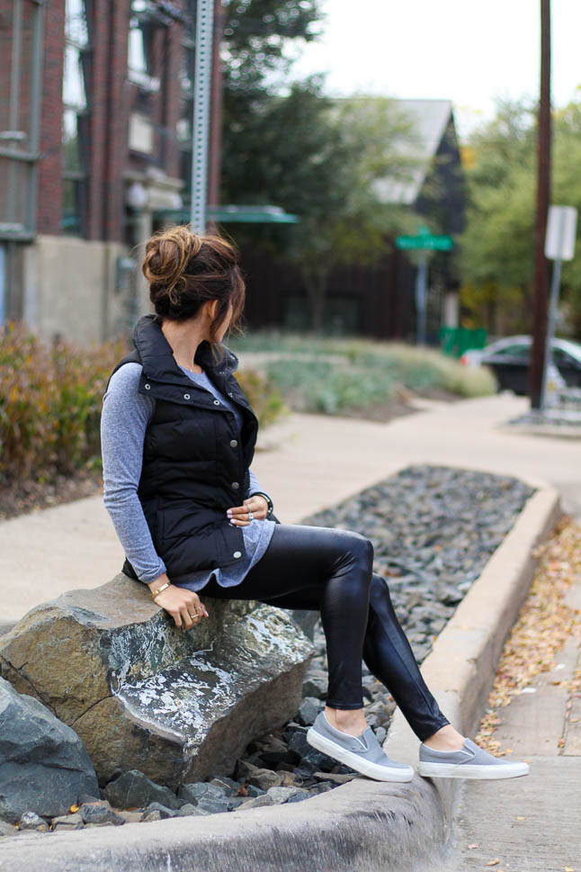 Styling A Puffer Vest - a cute (and comfy) way to wear a puffer vest | adoubledose.com