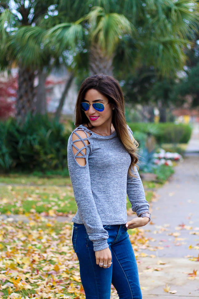 Criss Cross Grey Top | adoubledose.com