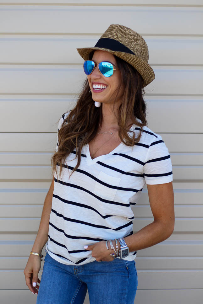 Striped V-Neck for $25 | adoubledose.com