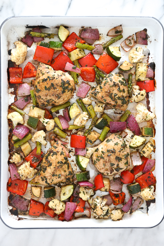Sheet-Pan-Roasted-Balsamic-Herb-Chicken-and-Vegetables - Double Dose of Fitness | adoubledose.com