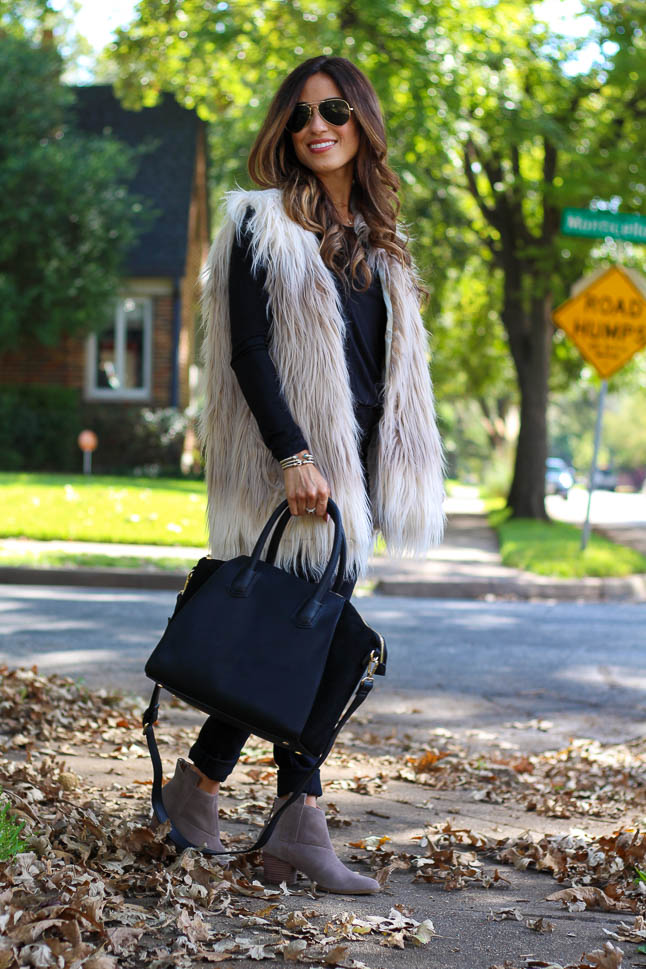 How To Style A Faux Fur Vest | adoubledose.com