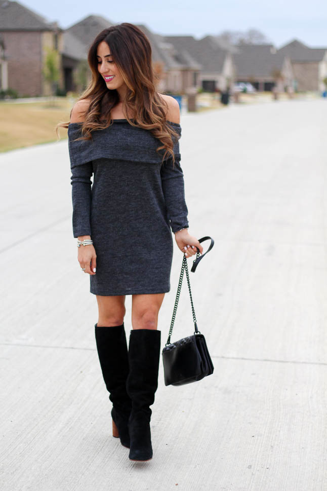 How To Style A Dress With Boots For Petite | adoubledose.com