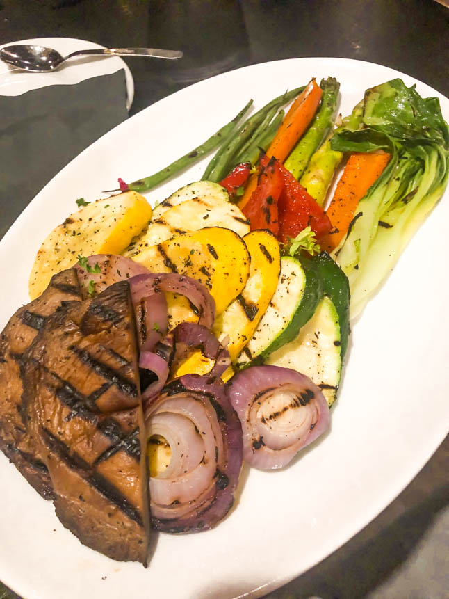 Roasted vegetable platter at Saltwater Grill in Grand cayman island great for plant based vegan food