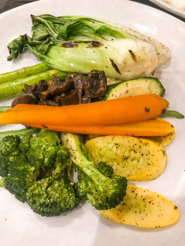 Roasted vegetable platter at Saltwater Grill in Grand cayman island great for plant based vegan food