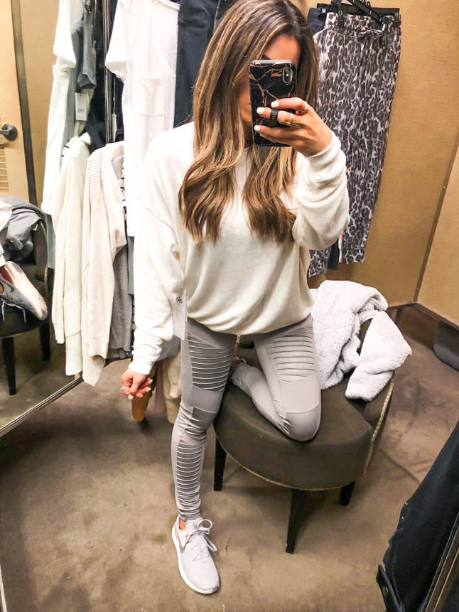 lifestyle and fashion bloggers Alexis and Samantha Belbel of aodubledose.com sharing what they bought at the Nordstrom Anniversary Sale 2019: activewear, booties, designer jeans, leather jacket, basic tees, cardigans, home decor