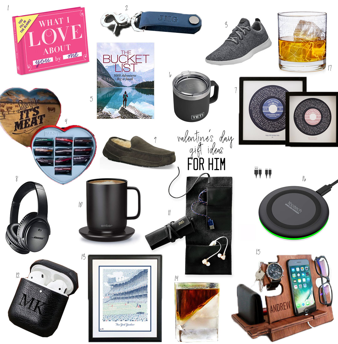 lifestyle and fashion blogger alexis belbel sharing her running valentines day gift ideas for him: jerky, airpod case, wireless charger, yeti cup, ugg slippers | adoubledose.com