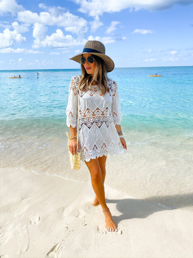 lifestyle and fashion blogger alexis belbel shares all of her outfits from her trip to grand cayman: lots of vacation and resort wear like swimsuit cover ups from amazon, affordable dresses, bikinis from target and wewhorewhat, and more| adoubledose.com