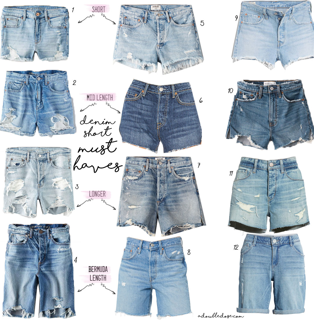 lifestyle and fashion blogger alexis belbel shares her favorite denim shorts from abercrombie, agolde, american eagle outfitters, and target| adoubledose.com