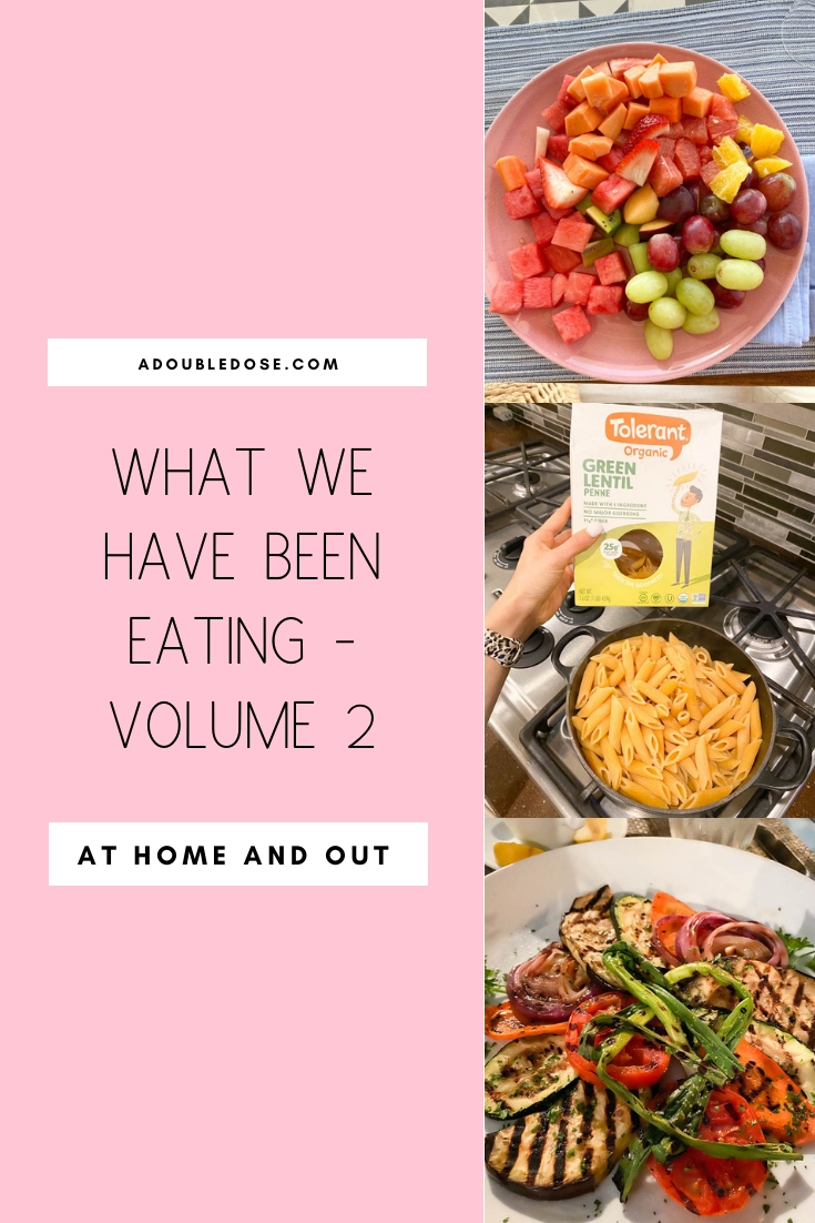 fashion and lifestyle blogger alexis belbel sharing what she eats in a day at home and out, including plant based snacks, breakfast, lunch, and dinner | adoubledose.com