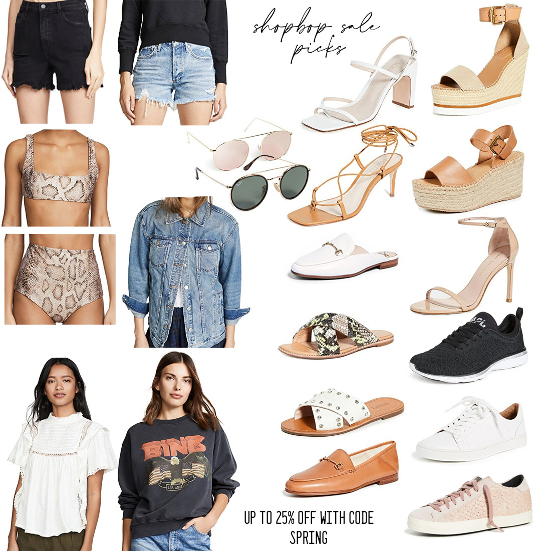lifestyle and fashion blogger alexis belbel sharing her picks from the shopbop spring event sale: agold denim shorts, chloe espadrille wedges, madewell denim jacket, sam edelman loafers and more | adoubledose.com