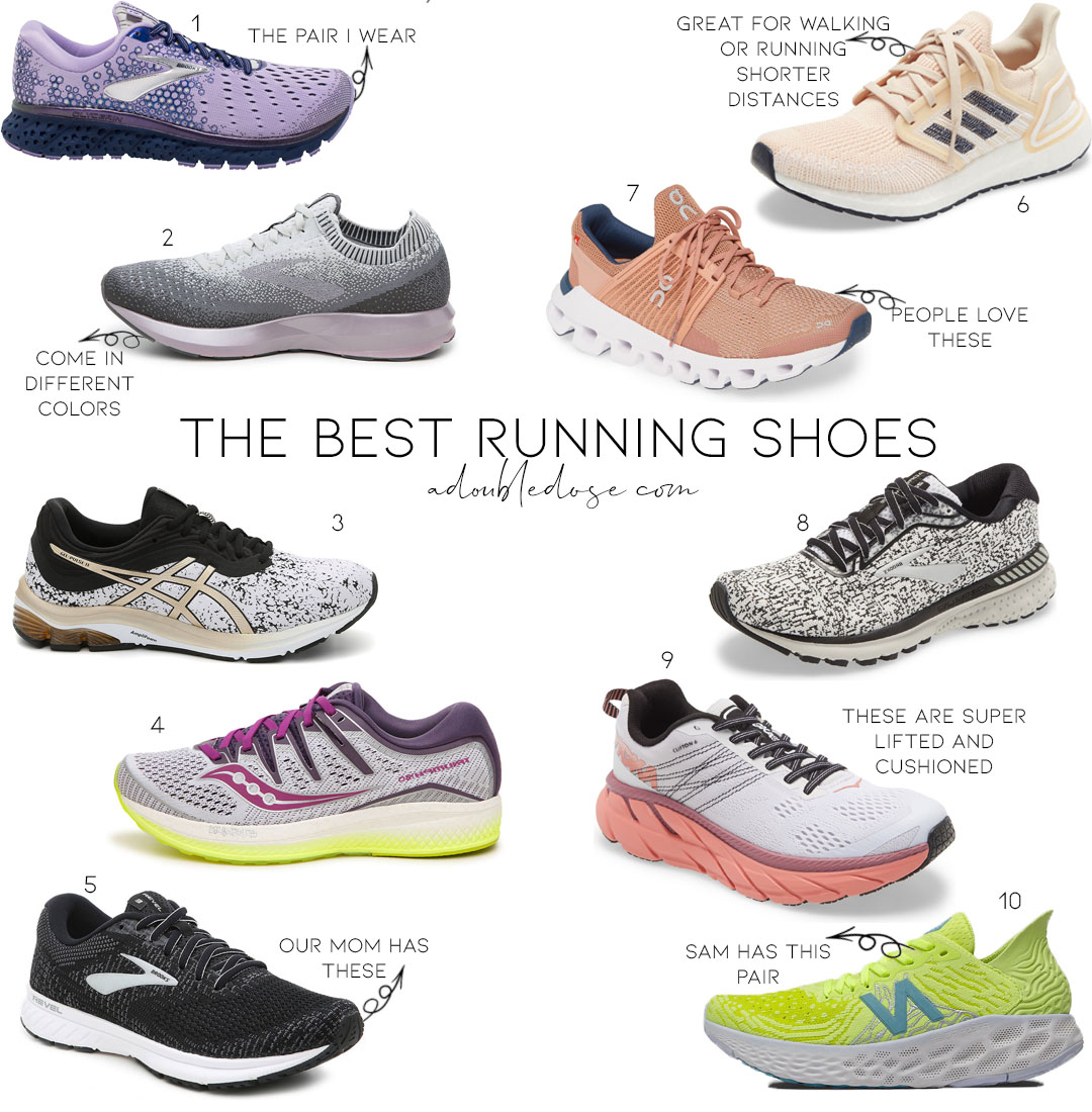 lifestyle and fashion blogger alexis belbel sharing her favorite sneakers for running: brooks, new balance, on shoes| adoubledose.com