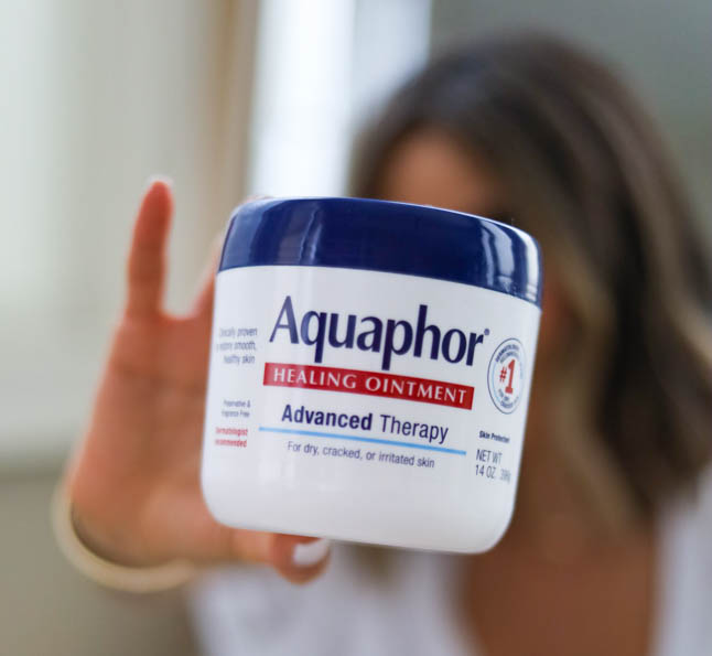 lifestyle and fashion blogger alexis belbel shares her Everyday Beauty Staples + Routine From Walmart: aquaphor, neutrogena makeup remover towelettes, revlon hair brush dryer and more | adoubledose.com
